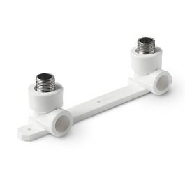 Угольник двойной с креплением полипропиленовый Pro Aqua ДУ 20х1/2" мм НР резьба