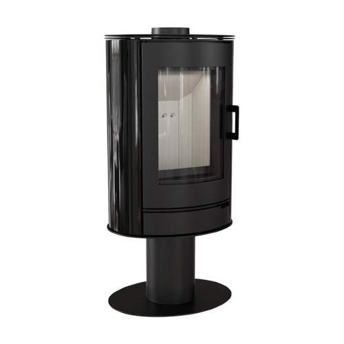 Печь-камин Kratki KOZA/AB/S/N/O/DR/KAFEL/C сталь 8 кВт поворотная чёрный кафель