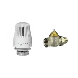 Комплект для однотрубной системы отопления: клапан TR-G Ду15 прямой и терморегулятор TR 84, Ридан 013G2184R