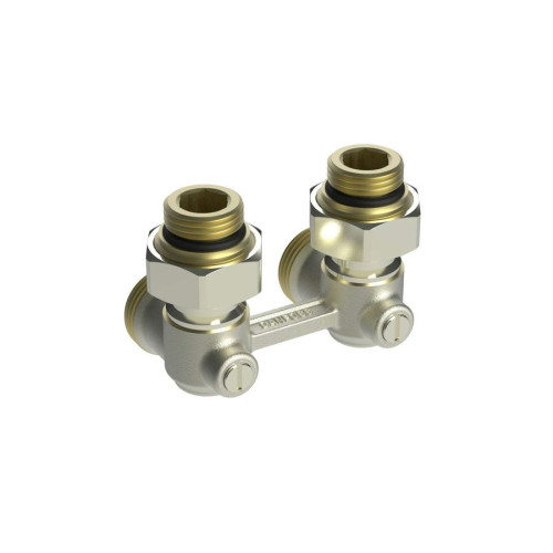 Комплект для радиаторов с нижним подключением: клапан LV-KB Ду15 прямой + термоэлемент TR 84, Ду 1/2, угловой, Ридан 013G7224R