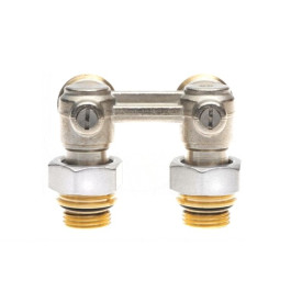 Комплект для радиаторов с нижним подключением: клапан LV-KB Ду15 прямой + термоэлемент TR 84, Ду 1/2, угловой, Ридан 013G7224R