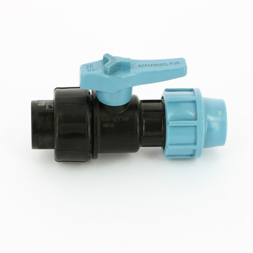 Кран шаровый ПНД Unidelta 20x1/2" с внутренней резьбой