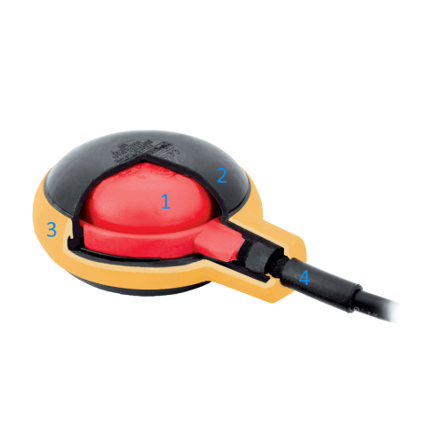 Поплавковый выключательTecnoplastic SUPERTEC H05 RNF 3X1 - с кабелем 5м H05 3Х1 двойн. действ + противовес