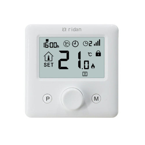Беспроводной электронный комнатный термостат RT2000RF + RX1, белый, Ридан 087N6474R