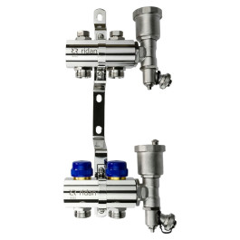 Коллекторная группа FHF-R, на 2 выхода, с воздухоотводчиками, с кронштейнами, Ридан 088U0702R