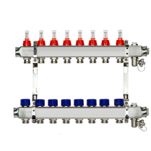 Коллекторная группа SSM-RF на 8 выходов, с расходомерами и кронштейнами, Ридан 088U0958R