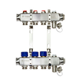 Коллекторная группа SSM-R на 3 выхода, без расходомеров, с кронштейнами, Ридан 088U0973R