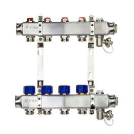 Коллекторная группа SSM-R на 4 выхода, без расходомеров, с кронштейнами, Ридан 088U0974R
