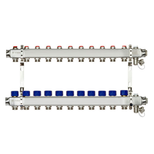 Коллекторная группа SSM-R на 11 выходов, без расходомеров, с кронштейнами, Ридан 088U0981R