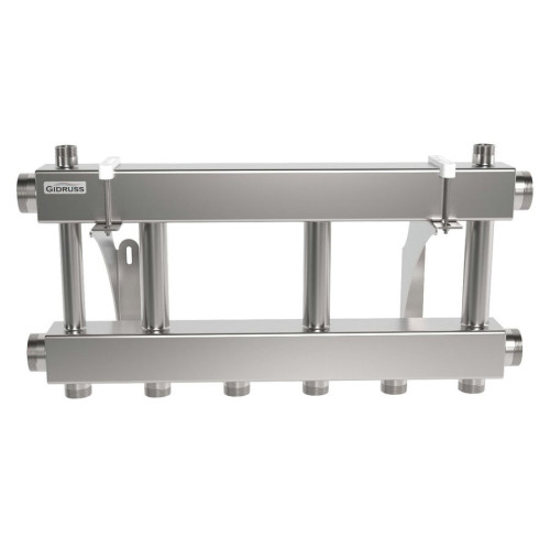 Коллектор нержавеющий модульный Gidruss MKSS-250-3х32 до 250 кВт 2" 3 контура