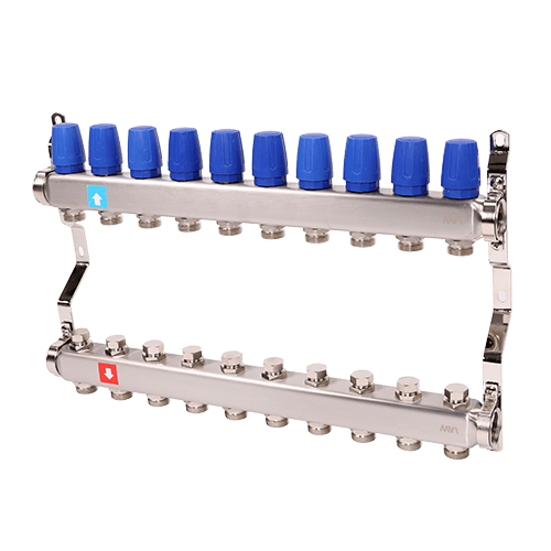 Коллектор в сборе без расходомеров MVI 1"х3/4"ЕК 10 выходов