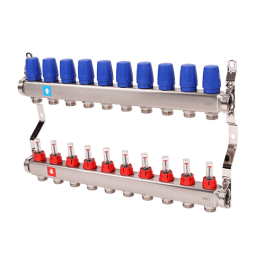 Коллектор с расходомерами MVI 1"х3/4"ЕК 10 выходов