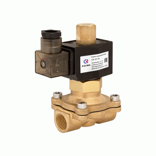 Клапан электромагнитный 2-х ходовой Росма СК-21-25 норм.открытый 1" ДУ 25