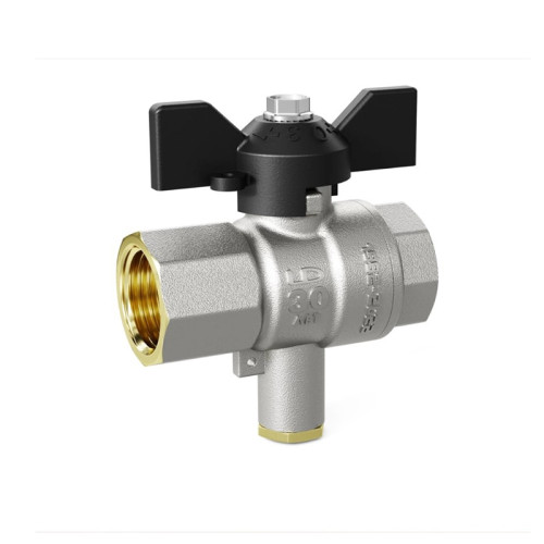 Кран шаровой LD под термодатчик ВР резьба 1/2" ручка-бабочка