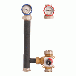 Насосная группа Rommer c 3-х ходовым смесителем без насоса 1"