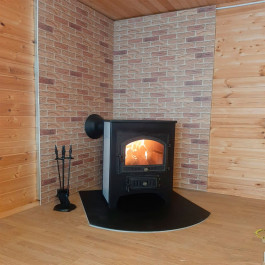 Печь-камин Везувий ПК-01 (205) 12 кВт бежевый с плитой