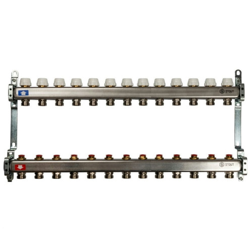 Коллектор из нержавеющей стали без расходомеров на 13 выходов Stout SMS 0922 000013