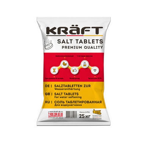 Таблетированная соль для водоподготовки Kraft 25 кг