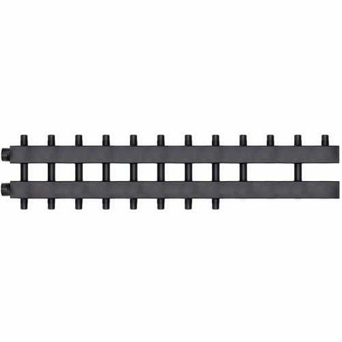 Коллектор Warme WKD.140.К.6+4 Дублер компакт (черная сталь) на 10 контуров 90-140 кВт