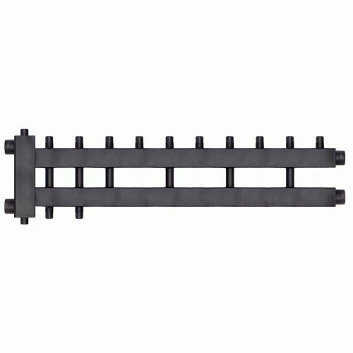 Коллектор с гидроразделителем Warme WKD.R.122.К.5+1+1 Дублер компакт (черная сталь) на 7 контуров до 122 кВт