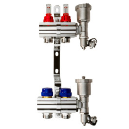 Коллекторная группа FHF-RF на 2 выхода, с расходомерами, с воздухоотводчиками, с кронштейнами, Ридан 088U0722R