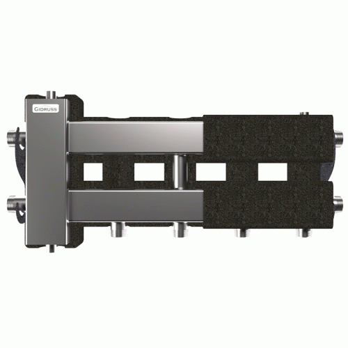 Коллектор нержавеющий Gidruss BMSS-60-3D EPP до 60 кВт 1" 3 контура EPP термоизоляция