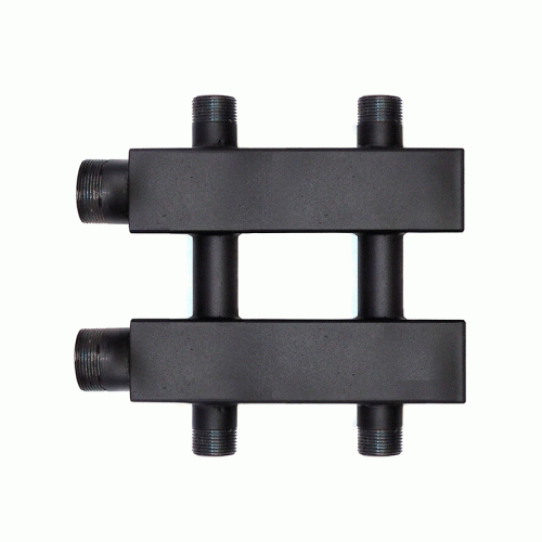 Коллектор Warme WKD.140.К.1+1 Дублер компакт (черная сталь) на 2 контура 90-140 кВт