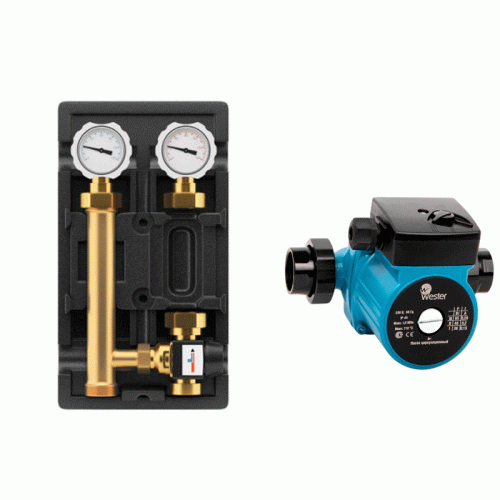 Насосная группа Wester DN25 1" с насосом WCP 25-40G и термостатическим клапаном