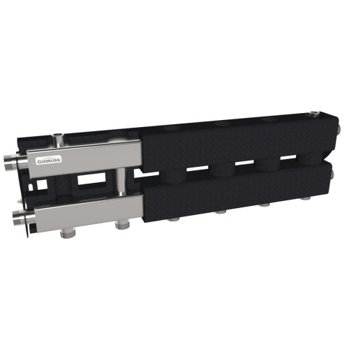 Коллектор нержавеющий модульный Gidruss MKSS-60-4D EPP до 60 кВт 1" 4 контура EPP термоизоляция