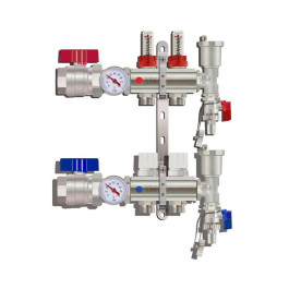 Коллектор для тёплого пола с расходомерами Tim на 2 выхода (арт.KA002)
