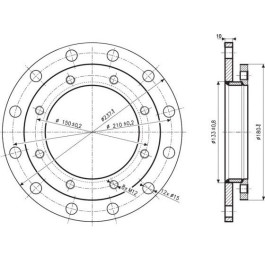 Фланец для установки Тэна Drazice 210/150 арт. 100641134