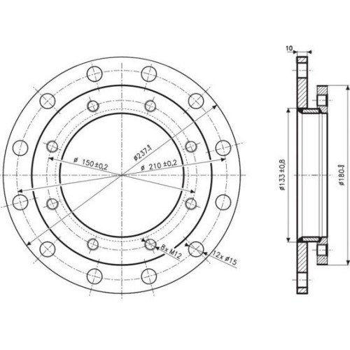 Фланец для установки Тэна Drazice 225/150 арт. 100641132