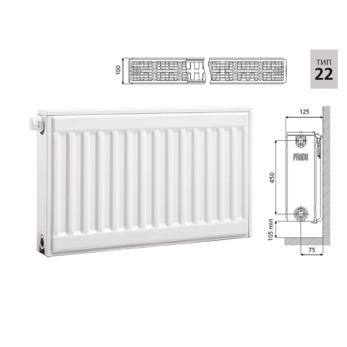 Радиатор стальной панельный Prado Universal Тип 22 (500x3000 мм)