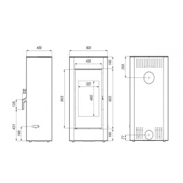 Печь-камин Defro Home Solum 9 кВт белая сталь