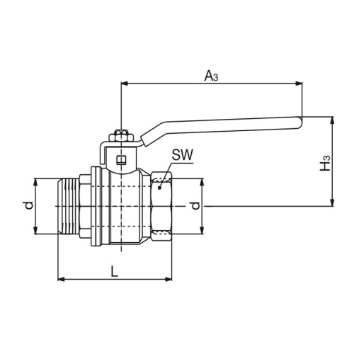 Кран шаровый Oventrop Optibal 3/4" ВР/НР ручка-рычаг (арт.1076206)