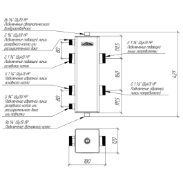 Гидрострелка стальная Gidruss GR-150-40 до 150 кВт 1 1/2"