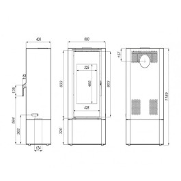 Печь-камин Defro Home Solum Log 9 кВт белая сталь