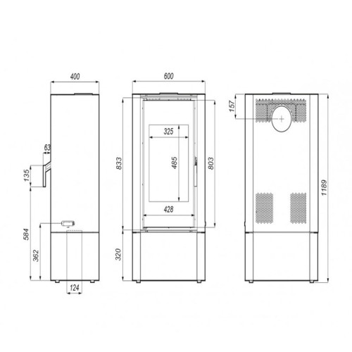 Печь-камин Defro Home Solum Log 9 кВт белая сталь