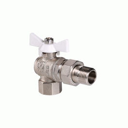 Кран шаровой с американкой Valtec Base угловой ручка-бабочка ВР/НР 1/2" (арт.VT.228.NW.04)