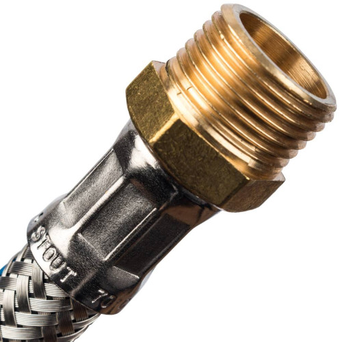 Гибкая подводка для воды Stout ВР/НР 1/2"х1/2" длина 600 мм