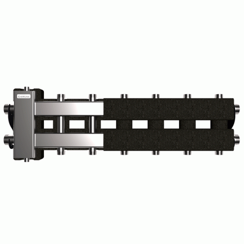 Коллектор нержавеющий Gidruss BMSS-80-7DU EPP до 80 кВт 1 1/4"-1" 7 контуров EPP термоизоляция