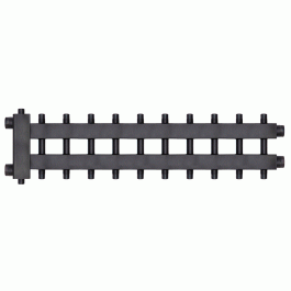 Коллектор с гидроразделителем Warme WKD.R.122.К.5+5+1 Дублер компакт (черная сталь) на 11 контуров до 122 кВт