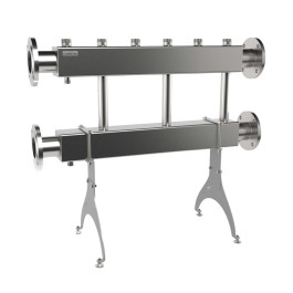 Коллектор нержавеющий модульный Gidruss MKSS-600-3х32 до 600 кВт ДУ80 3 контура