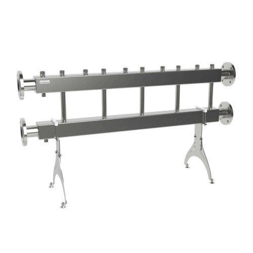 Коллектор нержавеющий модульный Gidruss MKSS-400-5х25 до 400 кВт ДУ65 5 контуров