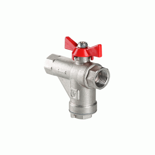 Кран шаровой Valtec ручка-бабочка и встроенным прямым фильтром 3/4" (арт.VT.294.N.05)