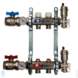 Коллектор из нержавеющей стали в сборе без расходомеров на 2 выхода Stout SMS 0912 000002