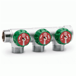 Коллектор для воды 3 выхода Stout 1"x3/4" евроконус арт.SMB-6850-013403