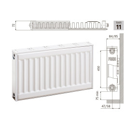 Радиатор стальной панельный Prado Classic Тип 11 (500x400 мм)