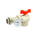 Кран шаровой угловой Uni-Fitt 1" с термометром ручка-бабочка (арт.138T4000)