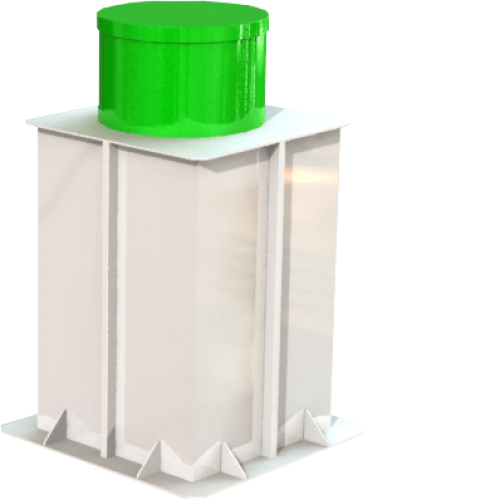 Био-С Пластиковый квадратный кессон 10 размер 1000х1000х2000 мм